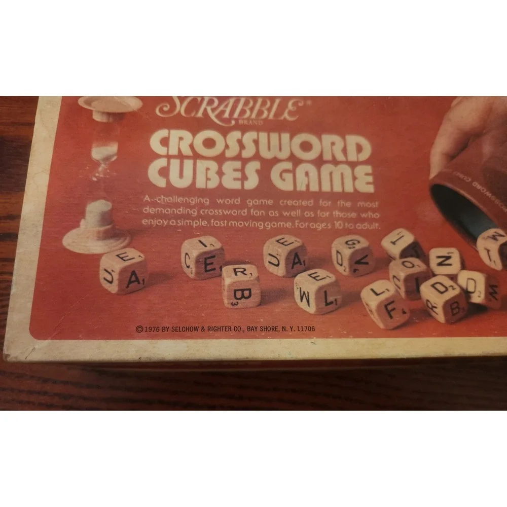 Vintage 1976 Scrabble Crossword Cubes‎ Word Game Selchow & Righter